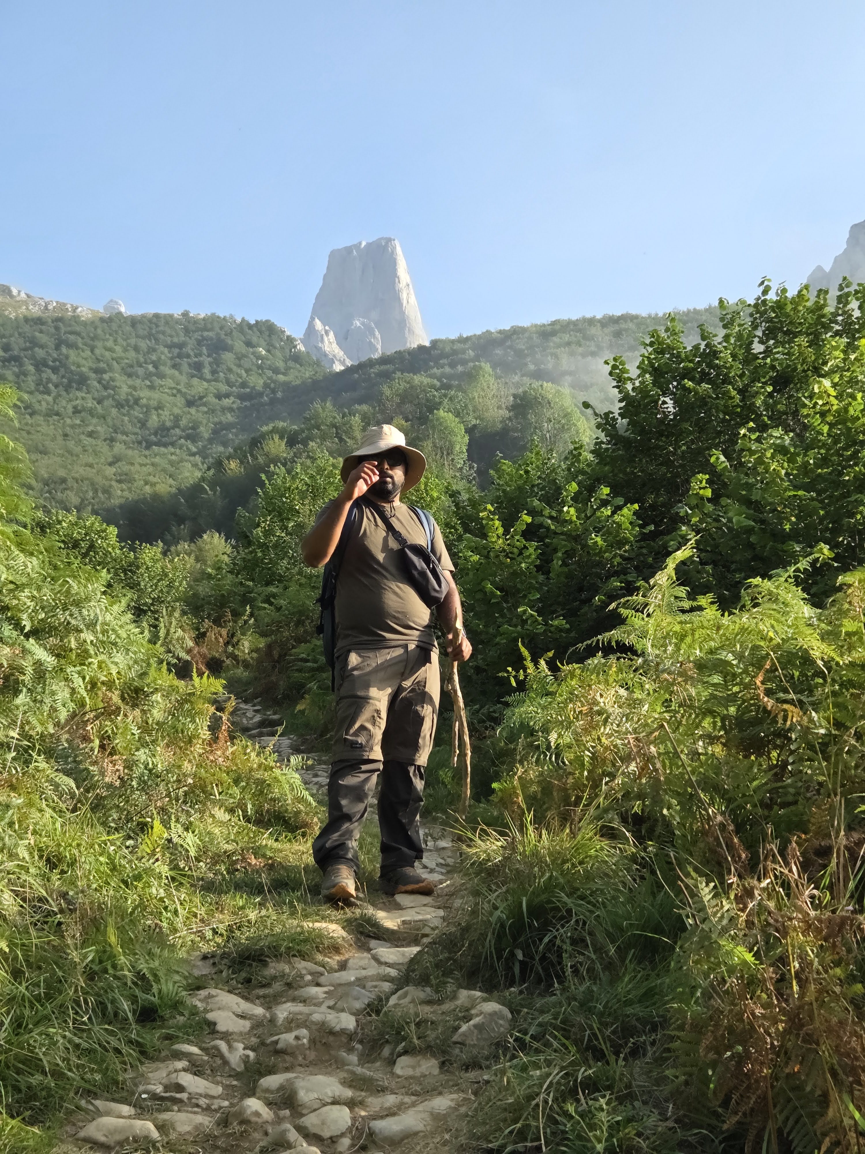Stone path to Bulnes peak